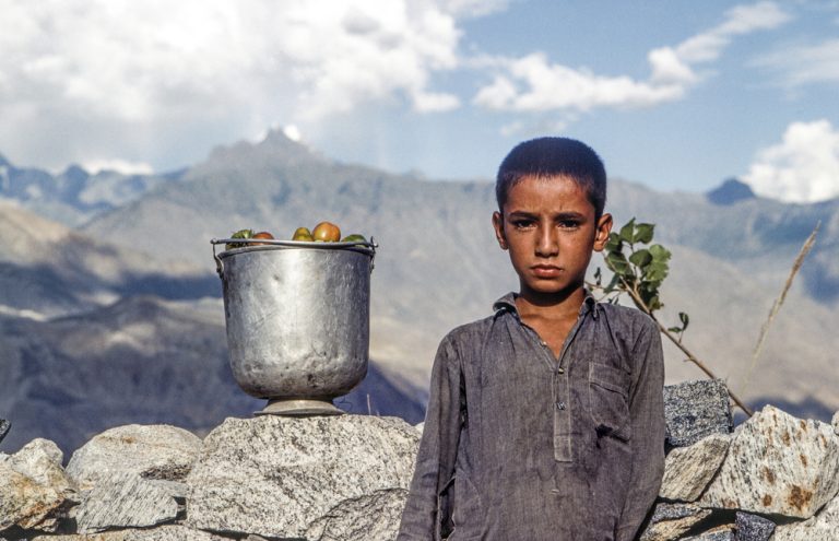 portrait of unknown poor working boy