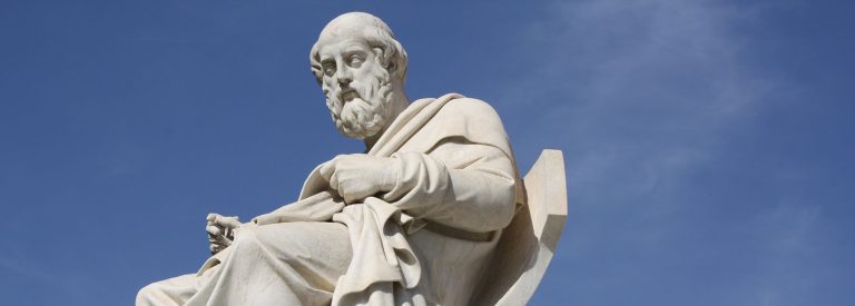 Statue of Plato in front of Academy of Athens, Greece