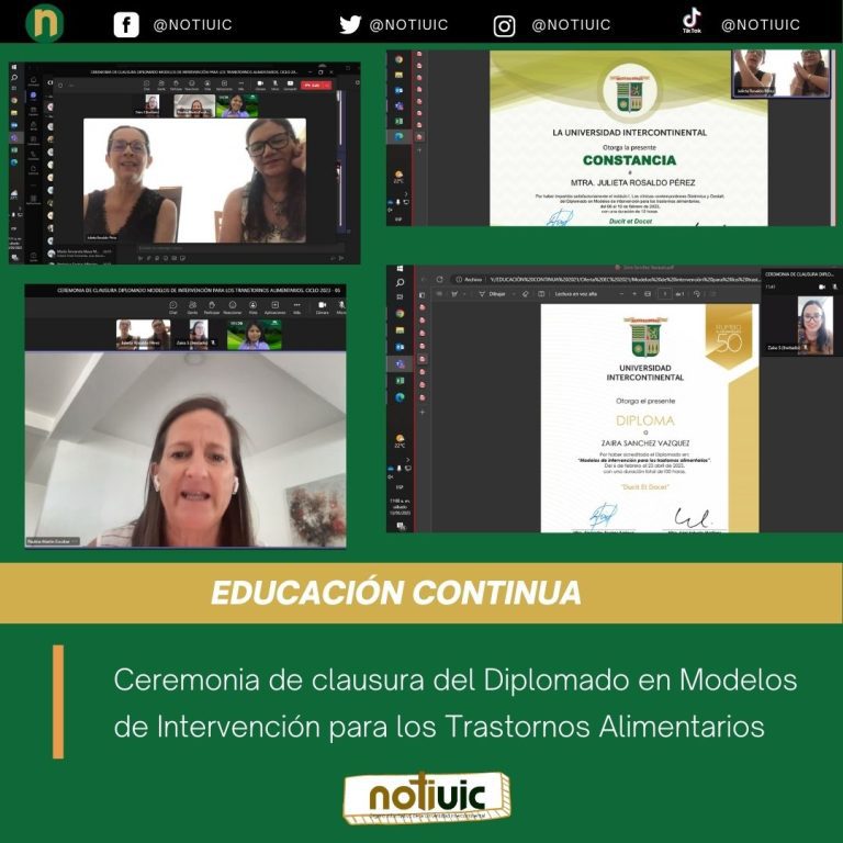 Ceremonia de clausura del Diplomado en Modelos de Intervención para los Trastornos Alimentarios