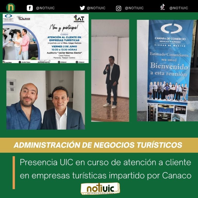 Presencia UIC en curso de atención a cliente en empresas turísticas impartido por Canaco