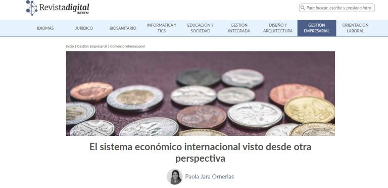 Alumna de RCI publicó artículo sobre el sistema económico internacional