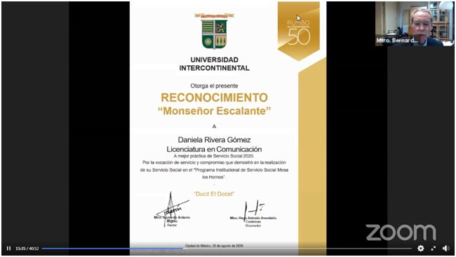 Entrega del Reconocimiento “Monseñor Escalante”